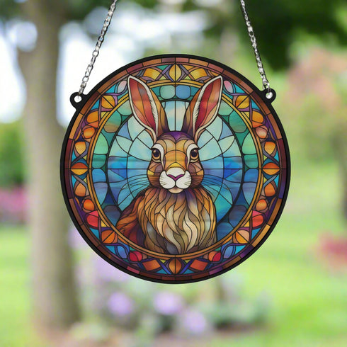 Harry Hare Stained Glass Effect Suncatcher